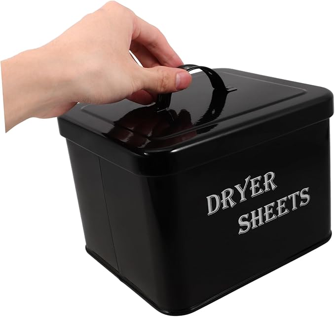 Farmhouse Dryer Sheet Holder Lid Container for Fabric Softener Essential Laundry Room Organizer for Convenient Storage and Easy Access
