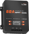 LiTime 60A MPPT Solar Charge Controller (No Build-in Bluetooth) 12V/24V/36V/48V Auto Max PV Input 200VDC LCD Display Solar Panel Regulator for LiFePO4/Lead-acid Battery