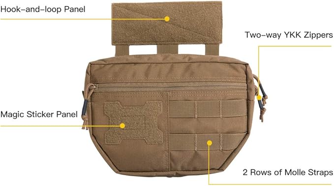 EXCELLENT ELITE SPANKER Tactical Drop Dump Pouch Molle Tool Pouch with Hook &amp Loop Carrying Kit Bag for Tactical Vest Chest Rig