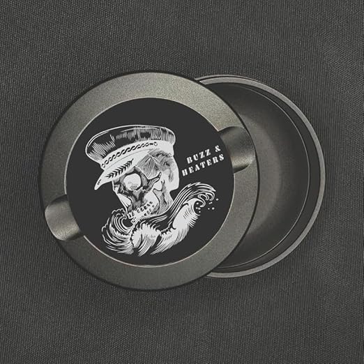 Buzz &amp Heaters Metal Container for Zyn | Metal Holder for Zyn |Metal Can for Zyn | Metal Cases for Zyn Holder | Metal Pouch Cans for Zyn | Offshore Skull Captain Anodized