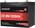 12V 100Ah Mini LiFePO4 Lithium Battery Built-in 100A BMS1280Wh Deep Cycle Rechargeable Battery 6000+ Cycles 10-Year Lifespan for RV Solar Off-Grid and Home Energy Storage