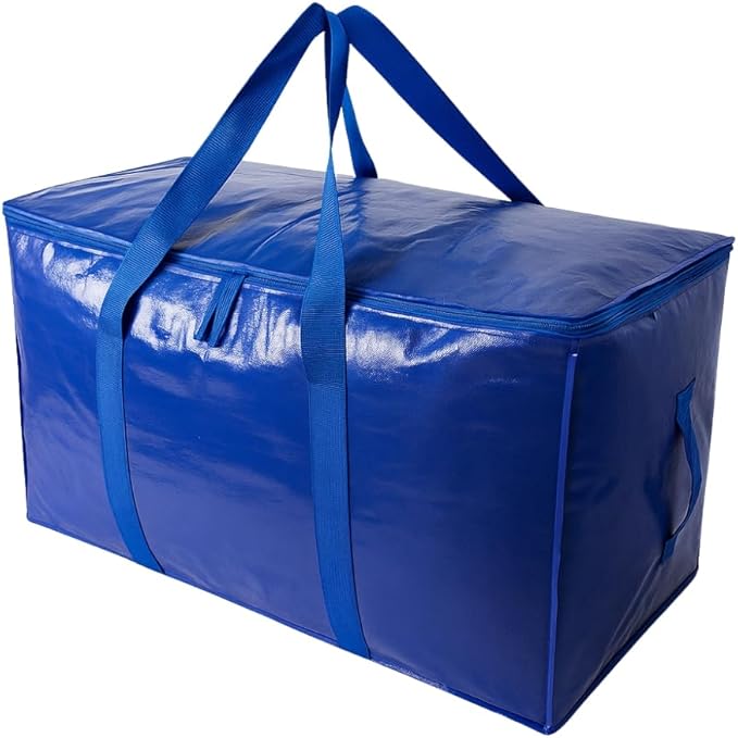 Extra Large Moving Bags with Zippers &amp Carrying Handles Heavy-Duty Storage Tote Moving Boxes for Space Saving (4)