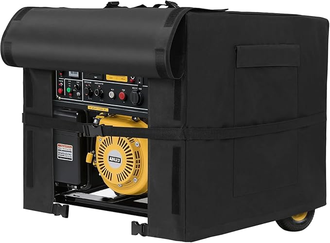 Kaskawise Outdoor Generator Cover 38 L x 28W x 30H Fits 5500-15000W Portable Generators900D Heavy Duty Waterproof Generator Cover with Buckle StrapsAir Vent &amp Carry Bag