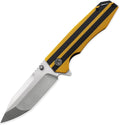 Petrified fish PFP08 Mocado Pocket Knife3.58 K110 Steel Satin Blade 5.64oz G10 Handle Flipper Liner lock Folding knife (Yellow Satin)