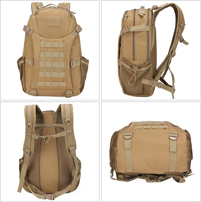 Tactical Backpack for Men Day Pack Molle Military Rucksack Waterproof 35L EDC Bag for Fishing Hiking Hunting (CP)