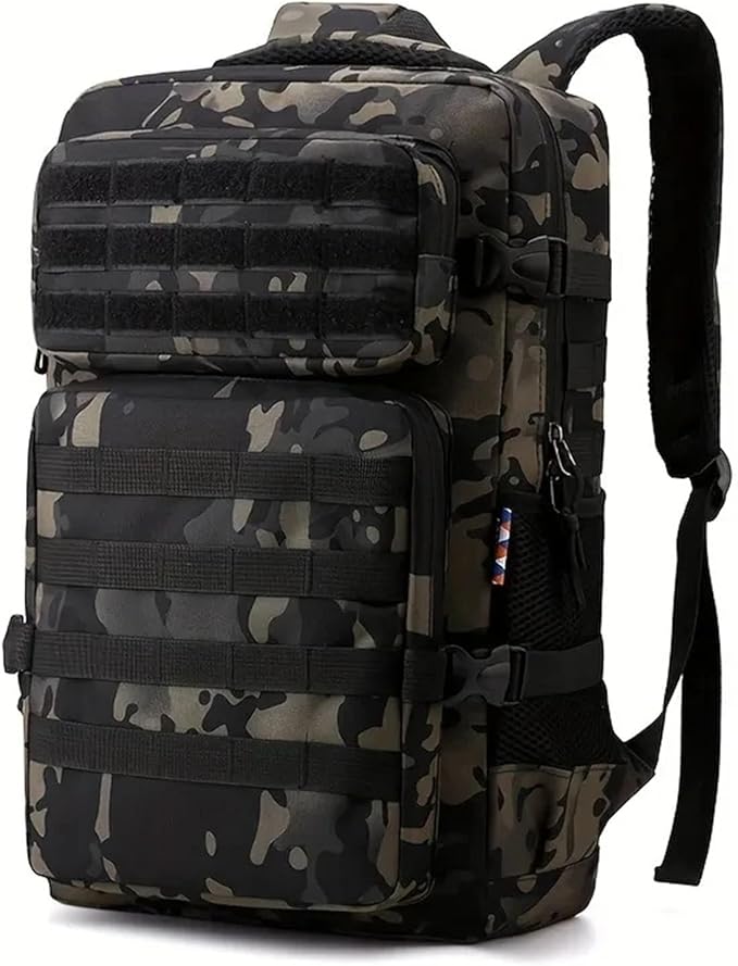 Tactical Backpacks Men's Backpack Hiking And Camping Backpack Large Capacity Multi-layer Outdoor Sports Backpack(Brown camouflage)