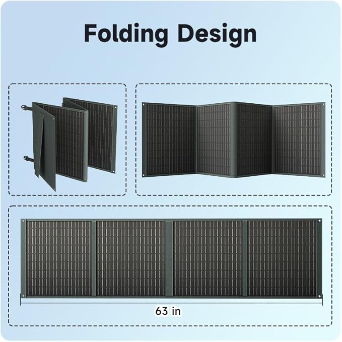 POWERWIN 100W 20V Foldable Solar Panel PWS110 with Shingled Design Adjustable Kickstand for Home Camping RV Charging Portable Power Station