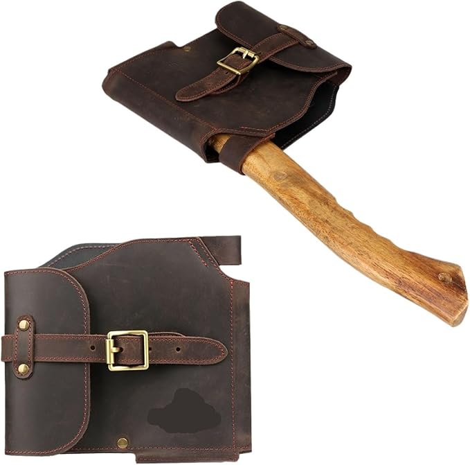 PU Leather Axe Protective Cover Holder Hatchet Sheath Case Axe Protector Outdoors Accessories Woodworking Camping for Outdoor Camping Blade Protection