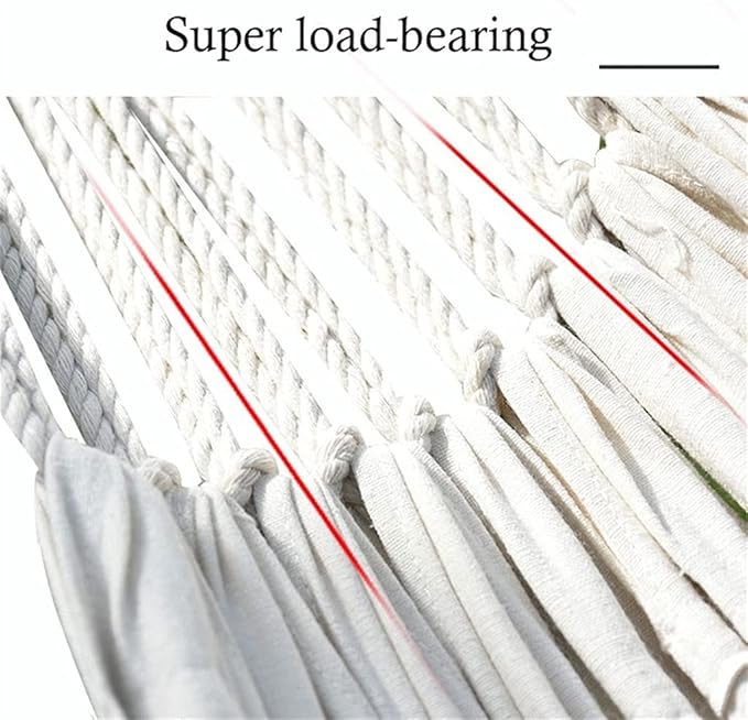 Portable Hammock Portable Hammock White Canvas Single Person Hammock Swing Bed Hanging Chair Lounger Brazilian Macrame Fringe Hammock for Backpacking Beach
