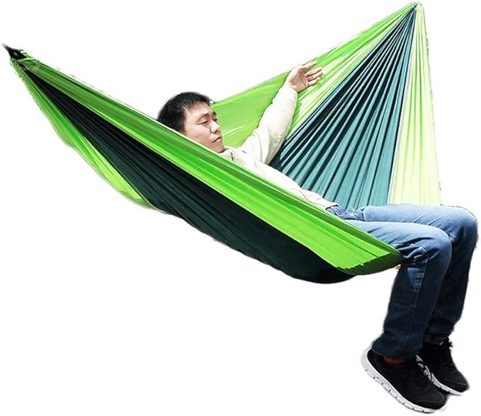 Portable Hammock Outdoor Double Camping Hammock Lightweight Nylon Parachute Hammocks for Patio Backyard for Backpacking Beach (Color : B Size : 270X140cm)