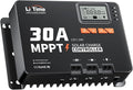 LiTime 30 Amp MPPT 12V/24V/Auto DC Input Solar Charge Controller Build-in Bluetooth Module Parameter Adjustable LCD Display LED Indicators Solar Panel
