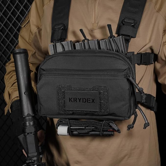 KRYDEX Tactical Admin Pouch with Molle GP Pouch Modular Pouch Utility Fanny Pack for Vest and Chest Rig