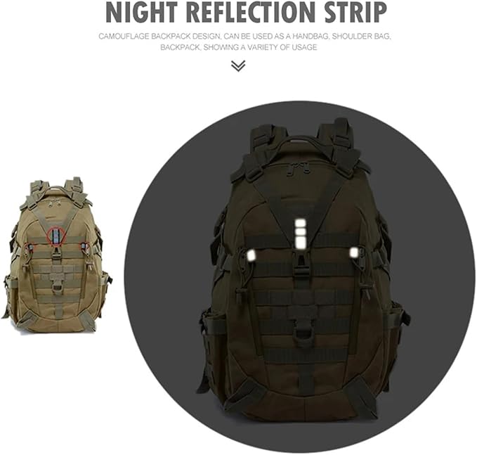 Compatible For 35L Camping Backpack Men Military Tactical Army Climbing Rucksack Hiking Travel(Army Green)