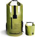 waterproof backpack 55L- Heavy Duty &amp Dirt Resistant Roll Top Sack Essential Gear for Kayaking Hiking Camping Beach Travel with 2L dry bag (Green 55L)