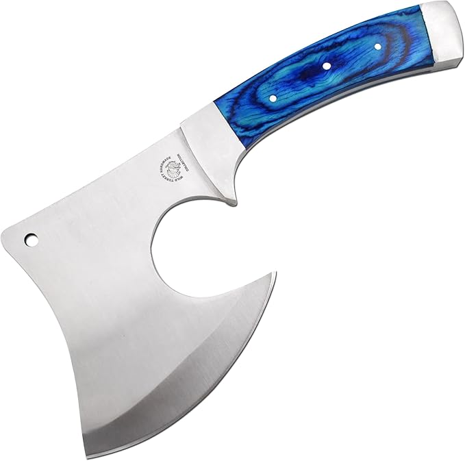 Wild Turkey Handmade Stainless Steel Collection Wood Handle Hatchet Outdoors Hunting Camping Axe… (Blue) 512 0