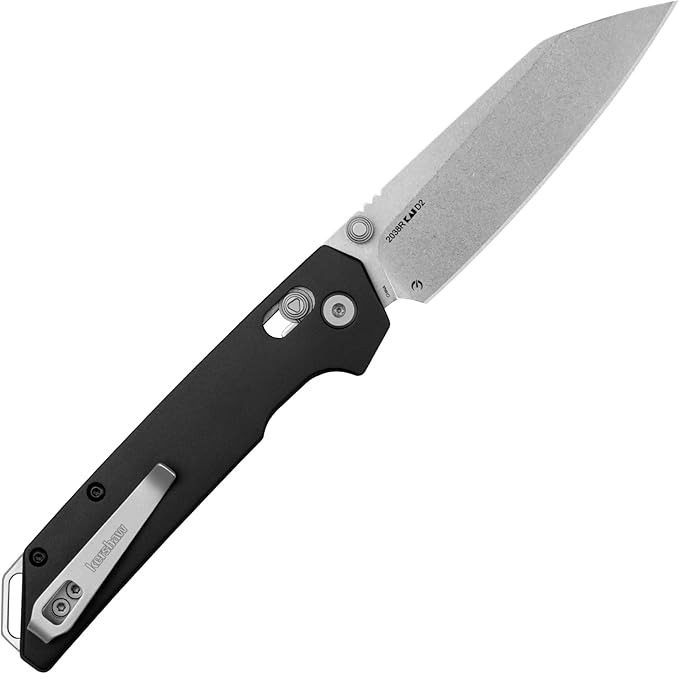 Kershaw Iridium Reverse Tanto Folding Pocket Knife Sleek 3.4 inch D2 Steel Blade DuraLock Locking Mechanism Aluminum Handle Designed in the USA