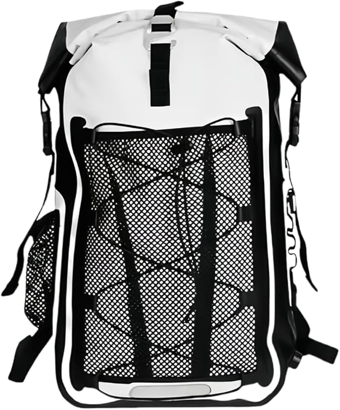 Generic Waterproof Backpack Kayak Dry Bag Backpack Waterproof 30L Lightweight Roll Top Dry Bag for Boating Surfing Camping (White30L)