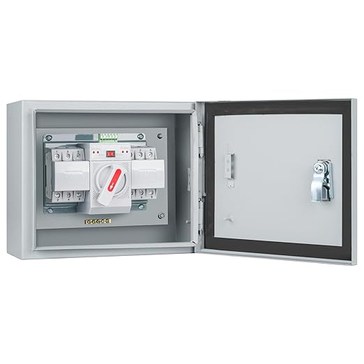 125 Amp 3P Dual Power Automatic Transfer Switch 120/240V Generator Changeover Switch with Metal Electrical Box for Outdoor and Indoor
