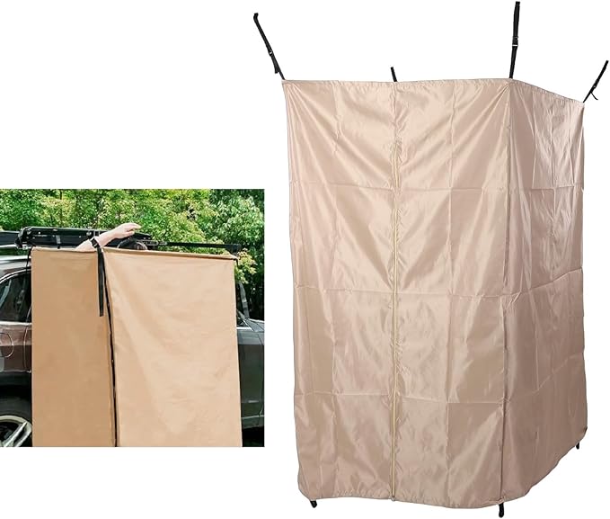 SUNGOOYUE Vehicle Side Shower Tent Oxford Fabric Portable Privacy Shelter Instant Changing Room Without Poles for Camping Beach and Road Trips Outdoor Shower