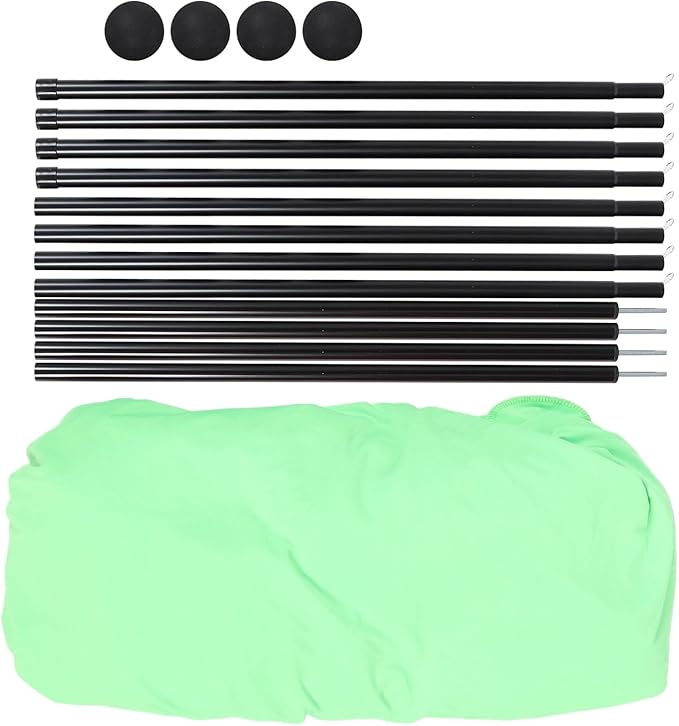 Semme Premium Beach Tent Sun Shelter UPF50+ with 4 Poles Spacious Canopy for Beach Camping Fishing Backyard Activities Lightweight Easy Setup (Green)