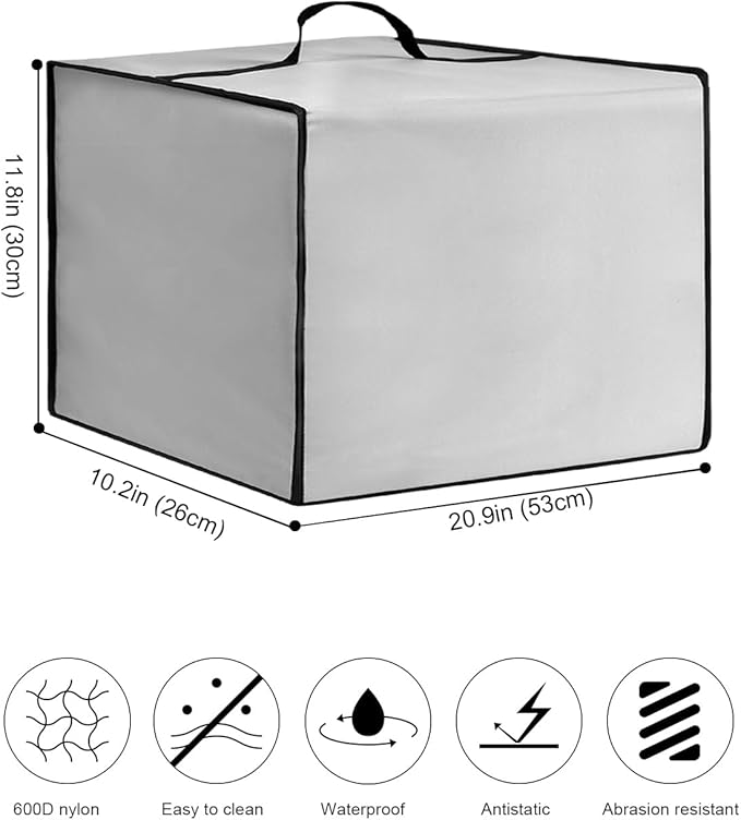 Power Station Dust Cover Heavy Duty Waterproof Anti-static Nylon Case for EF ECOFLOW Portable Power Station DELTA 2 Max/DELTA 3 MaxEssential Home Solar Generator Cover for Home Use (Silver)