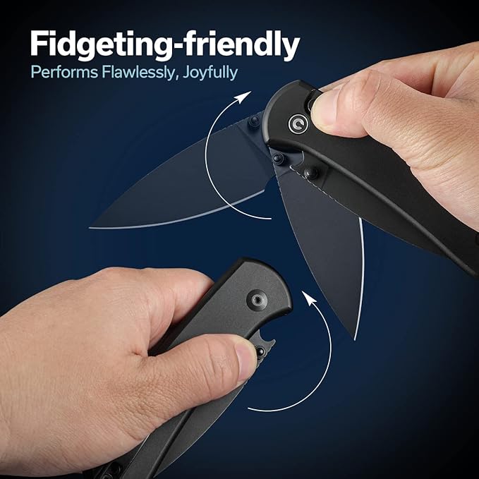 CIVIVI Pocket Folding Knife- Button Lock Knife with Thumb Stud Opener for EDC 2.98 14C28N Blade Aluminum Handle Qubit Utility Knife for Men Women Gift C22030E-1