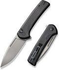 CIVIVI Pocket Knife for EDC Conspirator Button Lock Folding Knife 3.48 Nitro-V Blade Black Micarta Handle C21006-1