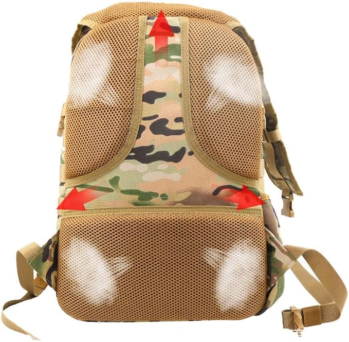 Outdoor Sports Pack Hiking Bag Rucksack Knapsack Combat Camouflage Tactical Backpack- Green