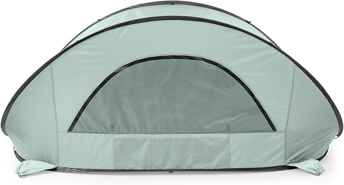 Picnic TIME Manta Portable Beach Tent Fully-Assembled Pop Up Tent Beach Shade and Sun Shelter Instant Outdoor Shade with Carrying Bag for Outdoors and UPF50+ UV Protection (Light Green)