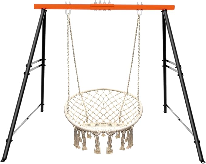 Swing Stand Frame Swing Sets for Backyard Hammock Chair Stand Only Max Load 550Lbs for Patio Playground Park(Swing not Included)