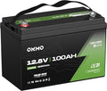 OKMO 12V 100Ah TM LiFePO4 Battery Lithium Battery 150A BMS 10 Years Lifetime 15000+ Deep Cyclesfor Marine RV Trolling Motor Boat Camper Solar Home Iron Phosphate Low Temperature Protection