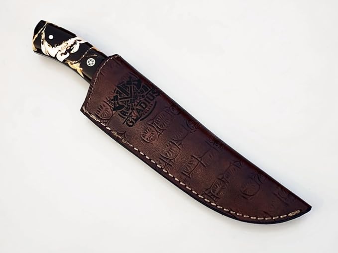 | Viking Heritage Skinner Knife – Expertly Crafted with Damascus steel for Precision Hunting and Field Dressing: Embrace the Timeless Elegance of Craftsmanship with this Razor-Sharp Blade