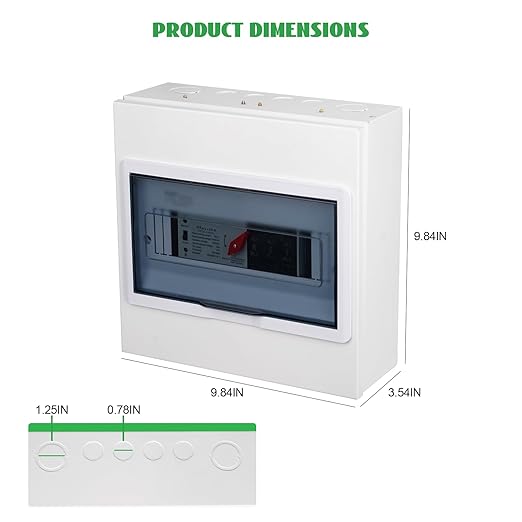 100A AC220V 3 Pole Automatic Transfer Switch ATS with CB Dual Power Changeover Switch with Metal Inlet Box for Indoor Outdoor (100A-3P)