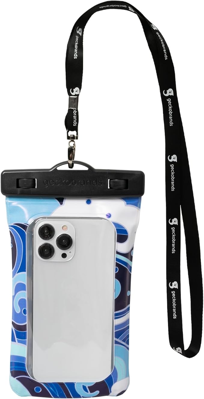 geckobrands Float Phone Dry Bag - Waterproof &amp Floating Phone Pouch – Fits Most iPhone and Samsung Galaxy Models
