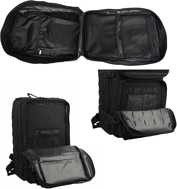 50L Military Tactical Backpack Training Gym Fitness Bag Outdoor Hiking Camping Army Molle Backpacks for Women Travel (Black)
