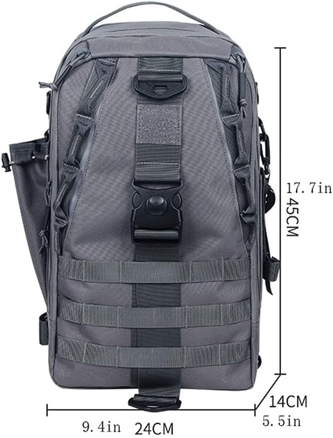 YYDS Outdoor Camping Bag Portable Tactical BackpackLaptop Compartment Sling Backpack Chest Shoulder Bag Hiking Travel (Color : Black)