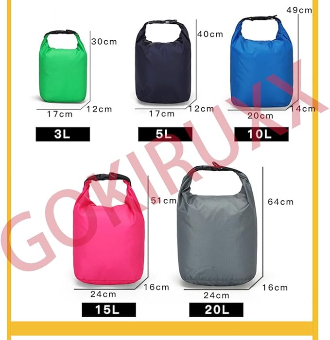 5 Pack Waterproof Dry Bag Ultralight Dry Storage Sack Outdoor Bags Keep Gear Dry for Hiking Backpacking Camping Swimming Boating (20L)