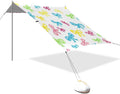xigua Bow Tie Beach Tent Sun Shelter with Carrying Bag - Silver Coated Oxford Fabric Beach Canopy for Beach Camping Fishing - Includes Windproof Ropes Sandbags &amp Stakes