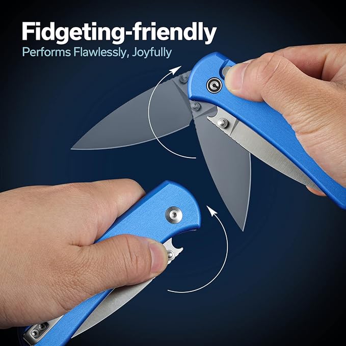 CIVIVI Pocket Folding Knife- Thumb Stud Opener for EDC 2.98 14C28N Blade Aluminum Handle Qubit Utility Knife for Men Women Gift C22030E-3