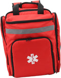 ANGGREK First Responder Backpack Bag Red Multi Pockets Cloth Material Reflective Firefighter Bag for Travel