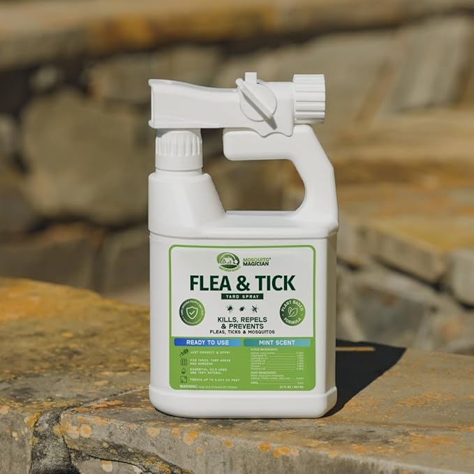 Mosquito Magician Flea and Tick Yard Spray with Hose End Sprayer – Mosquito &amp Tick Killer and Repellent Flea Treatment &amp Outdoor Bug Control for Lawn Garden &amp Backyard – Mint Scent 32 O
