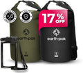 Earth Pak Waterproof Dry Bag - Roll Top Waterproof Backpack Forest Green 5L &amp Black 5L