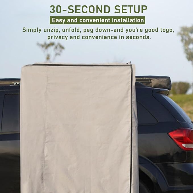 Outdoor Shower Tent Portable Toilet Tents for Camping Oxford Waterproof SUV Truck Privacy Tent for Universal Car Roof Rack Bars (100x100x200cm)