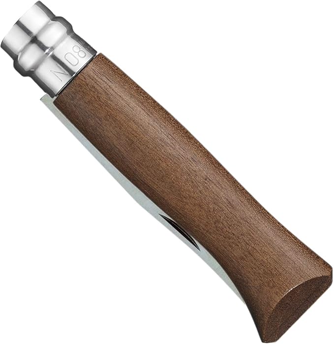 OPINEL No.06-No.09 Premium Woods Stainless Steel Folding Pocket Knife Made in France (No.08/Walnut)