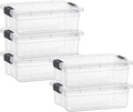 Superio Storage Bins with Lids- 5 Pack 7.4 Qt Clear Boxes for Organizing Stackable Plastic Containers- BPA Free Non-Toxic Odor Free Organizer for Home Office Dorm
