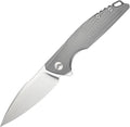Folding Knife Pocket Knife EDC Knife with Clip Survival Knife Hunting Knife - M390 Steel Titanium Handle - Outdoor Hunting Hiking Survival Camping Knife with Sheath Gifts for Men (Grey)