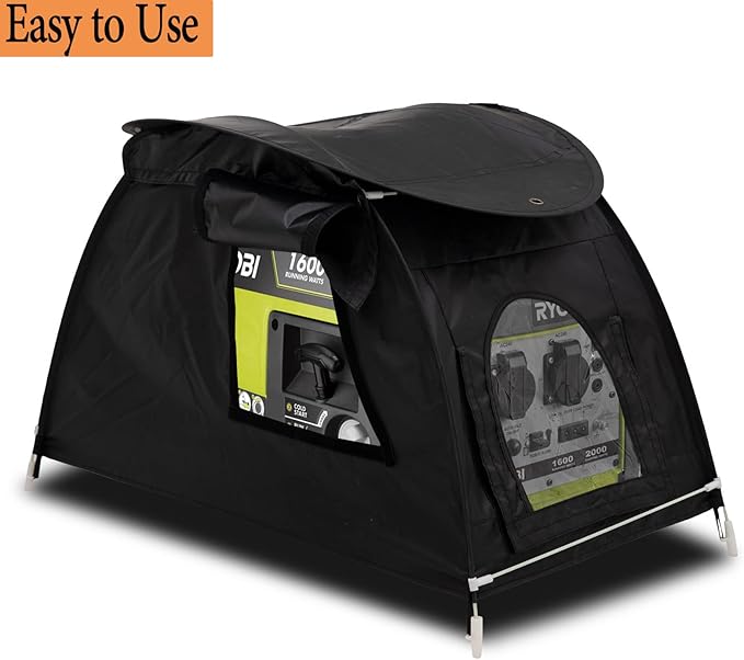 Small Inverter Generator Cover While Running Portable Waterproof Generator Shed CoverOutdoor Generator Tent Cover for Rain Fit Most 1000-5500 Watt Inverter Generators Black