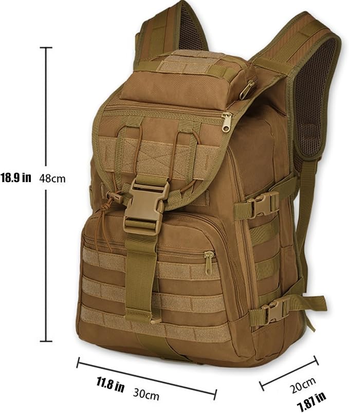 36L Outdoor Tactical Backpack Military Waterproof Molle Bag Hiking Daypacks for Camping Trekking Hunting Traveling(Khaki)