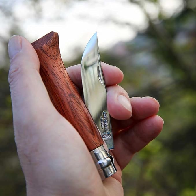 OPINEL No.06-No.09 Premium Woods Stainless Steel Folding Pocket Knife Made in France (No.06/Padouk)
