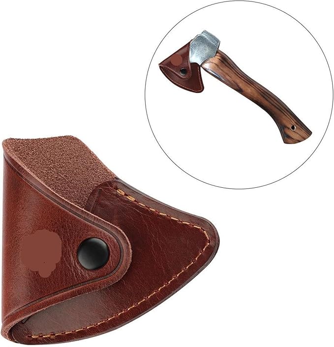 Hatchet Sheath PU Leather Holder Handmade Portable Waist Head Cover Axe Head Cover for Camping Outdoor Tool for Outdoor Camping Blade Protection